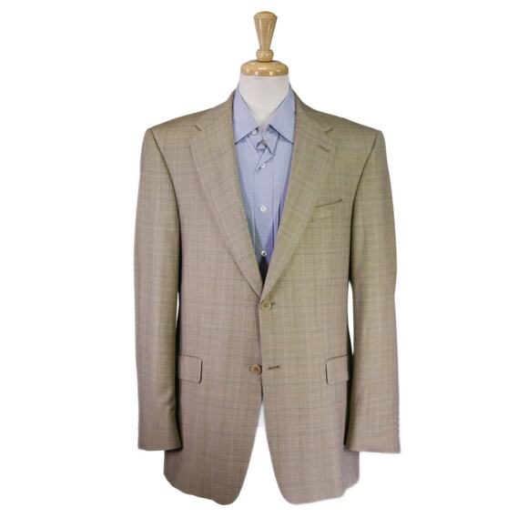 Daniel Cremieux Loro Piana Brown Checkered Wool Sportcoat Blazer Jacket 42L - Picture 1 of 10